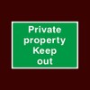 Private Property Keep Out Plastic Sign - Warning, Farm, Dogs,
