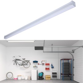 Satco 65-1224 4-Foot LED Strip Light, 30W, CCT Selectable (2700K-5000K), Linkable, Damp Rated, 120V, White Finish, Ideal for Home & Commercial Use