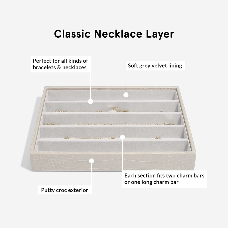 Stackers Putty Croc Textured Classic Medium Jewellery Box Necklace Layer