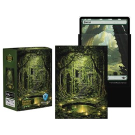 Katomula 100 Card Sleeves for MTG with 100 Inner Sleeve, Textured Back Art Sleeves, Fit Standard Size Cards - Forest