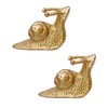 Pasiir 2pcs Gold Snail Figurine Home Decor, Solid Metal Crab
