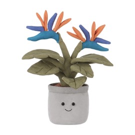 Apricot Lamb Potted Bird of Paradise Plant Plush Stuffed Animals for Kids, Soft Cute Plush Toys for Baby Girl and Boy, Fluffy Potted Bird of Paradise Plant Green 13.8 Inches