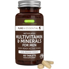 Igennus Methylated Men's Multivitamin with 22 Actives, All-Day Nutrient Delivery, Pure & Clean, Methylfolate & Methylcobalamin, High Strength MTHFR Supplement, Non-GMO & Halal, 60 Tablets