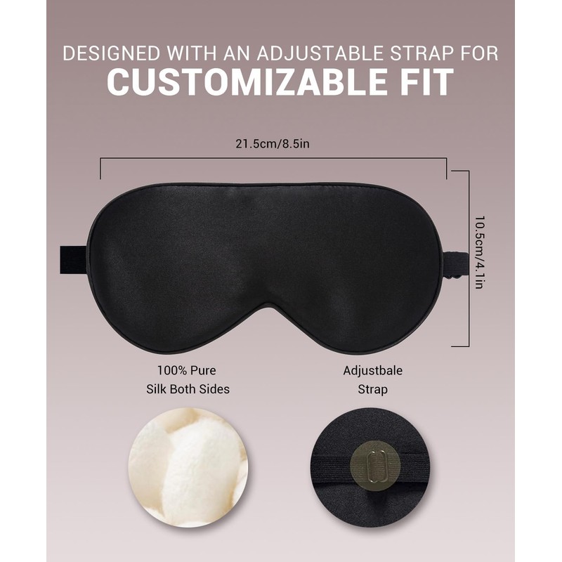 LaCourse 100% Grade 6A Mulberry Silk Sleep Eye Mask for