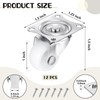 Maitys 12 Pcs 1" Low Profile Casters Wheels for Furniture
