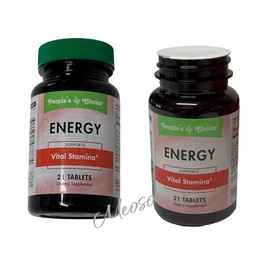 2 Bottles Energy May Support Vital Stamina 21 Tablets People's Choice New