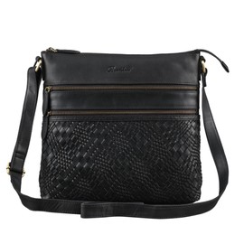 Benthill Women's Real Leather Shoulder Bag Made of Genuine Cowhide Leather Women's Handbag Vintage Shopper Bag, black