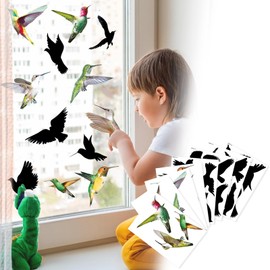 BDSHUNBF 25 Pcs Window Stickers, Static Cling Window Clings, Double Sided Window Clings, No Glue Window Decals Anti-Collision, Decorative Alert Bird Window, for Preventing People and Bird Strikes