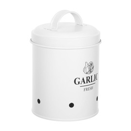 Zerodeko Garlic Canister Airtight Garlic Jar with Aerating Holes Elegant Design for Kitchen Counter