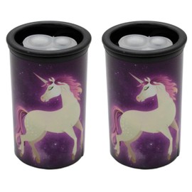 KUM AZ3800016 - Pencil Sharpener with Container, Unicorn, 2 Sharpeners for Thick and Thin Pencils, 8 and 11 mm