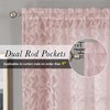 Lecloud Leia Jacquard Textured Blush Sheer Kitchen Curtains 36 Inch