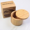 ZTHapwa Salt Cellar with Magnetic Swivel Lid, Rustic Bamboo Salt