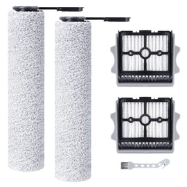 Fixbetter Roller Brush and HEPA Filter for Tineco Floor ONE Stretch S6 Cordless Wet Dry Vacuum Cleaner Replacement Parts, 2 Roller Brush + 2 HEPA Filters