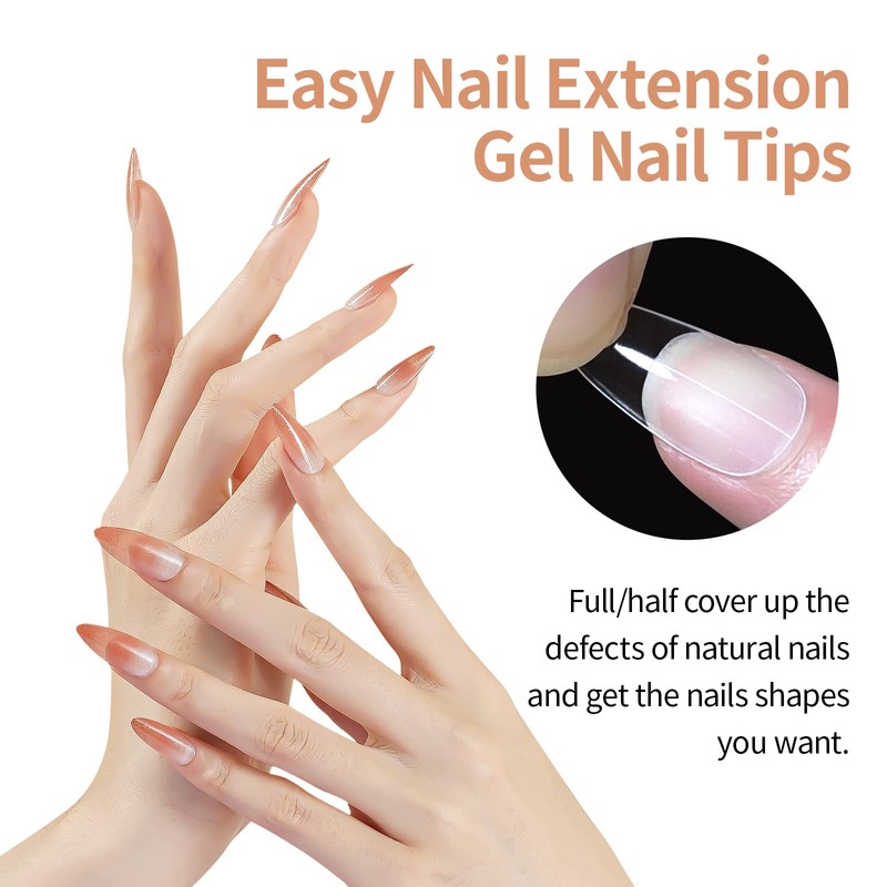 Kredioo Gel X Nail Extension Kit, 500Pcs Acrylic Nail Tips