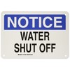 Brady 127356 Fire Safety Sign, Legend "Water Shut Off", 7"