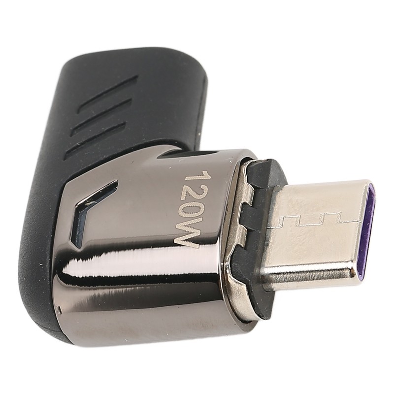 USB C Magnetic Adapter Right Angle with Light PD 120W