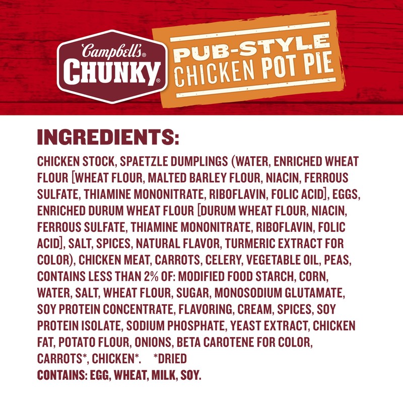 Campbell's Chunky Soup, Pub-Style Chicken Pot Pie Soup, 18.8 oz