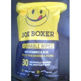 Joe Boxer NEW Joe Boxer Flushable fragrance free individually wrapped wipes aloe vitamin E
