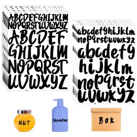10 Sheets Waterproof Vinyl Letters Stickers, 1in 2in Self Adhesive Alphabet Stick Lower Case Letters Stickers Uppercase Letters Stickers for Crafts Scrapbook Poster Window Mailbox Car(Black)