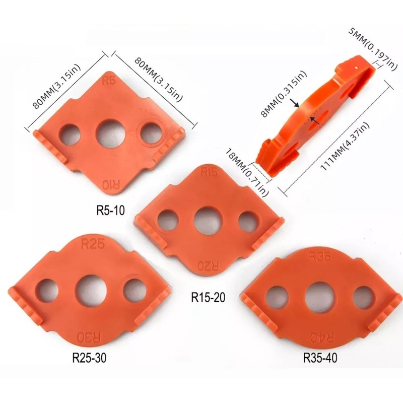 Multi-Sided Set of Corner Routing Radius Jig Router Templates |