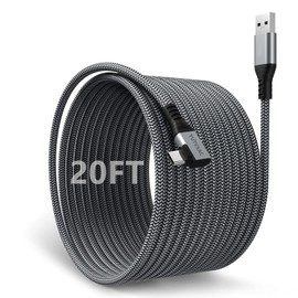 YUTVXAC para Oculus Quest 3 Link Cable 6M, para Oculus Link Cable de Transferencia de Datos de Alta Velocidad en ángulo de 90 Grados y Cable de Carga Rápida para Auriculares VR y PC Juegos