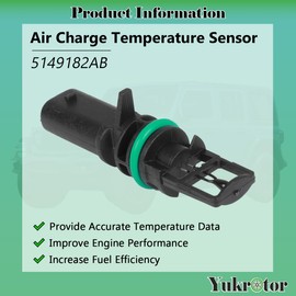 Yukrotor Air Charge Temperature Sensor 5149182AB Compatible with Chrysler Town & Country, Dodge Avenger Challenger Charger Durango Journey Grand Caravan, Jeep Grand Cherokee Wrangler