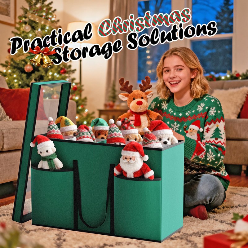 Christmas Figurine Storage Box & Nutcracker Storage Containers with Visible