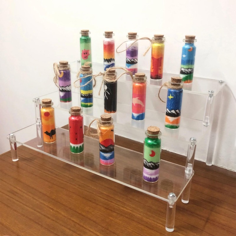 Himilucky 3 Tier Acrylic Display Riser, Clear Perfume Organizer Stand,