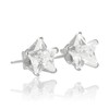 4MM Star Cut CZ Birthstone Stud Earrings/Ear Studs for Women
