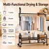 ANJIYP Rolling Clothes Drying Rack with Lockable Wheels, Heavy Duty
