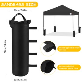 4er Set Pavillon Sandsäcke, dick Pavillon Gewichte, 800D Oxford Verstärktes Gewichte für Pavillon,Sandsack Beschwerung für Pavillon Zelt Garten, Sandsäcke zum Befüllen Beschweren