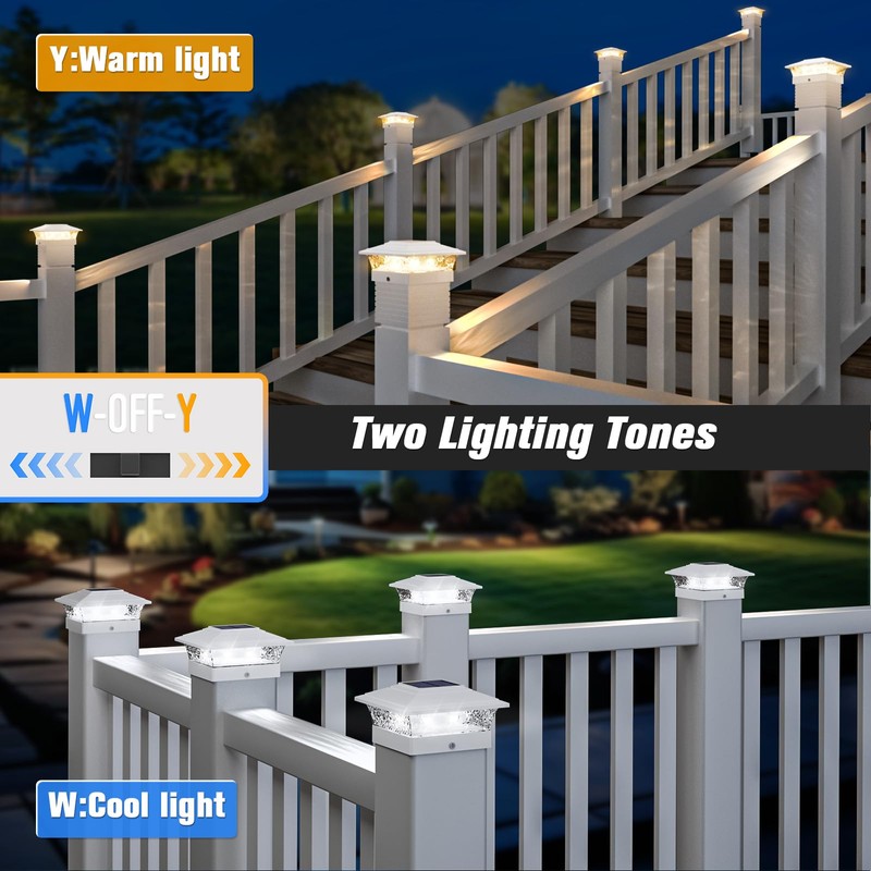 Solar Post Cap Lights Outdoor 12pack, Waterproof Fence Post Lights