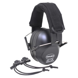 TITUS 2-Series Premium Low Profile Earmuffs, ANSI Rated, High NRR Noise Reduction, Tactical Modular Webbed Headband PPE