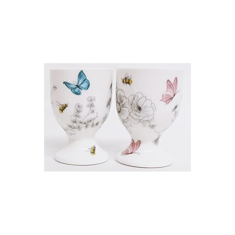 Secret Garden Egg Cups Set of 2 Fine China Flowers