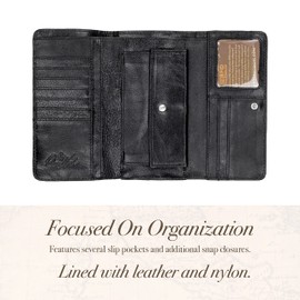 Patricia Nash Terresa Women's Wallet - Cash and Credit Card Wallet for Women, Stylish Slim Wallet for Women In Real Leather, Small Womens Wallet, Cash Holder Wallet for Women, Black