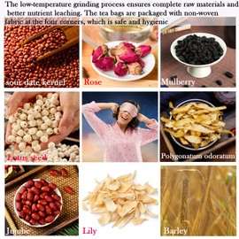 Goodnight Tea 300g/10.6oz 酸枣仁晚安茶 Sour Jujube Kernel Lily Poria Cocos Tea Good Night Sleep Combination of Lily, Rose, Mulberry, Lotus seed, Polygonatum and Jujube Chinese Herbal 酸枣仁 酸枣仁茶 酸枣仁茯苓百合茶 助眠安神