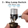 3 Way Lamp Socket Replacement, E26 Threaded Base, Turn Knob