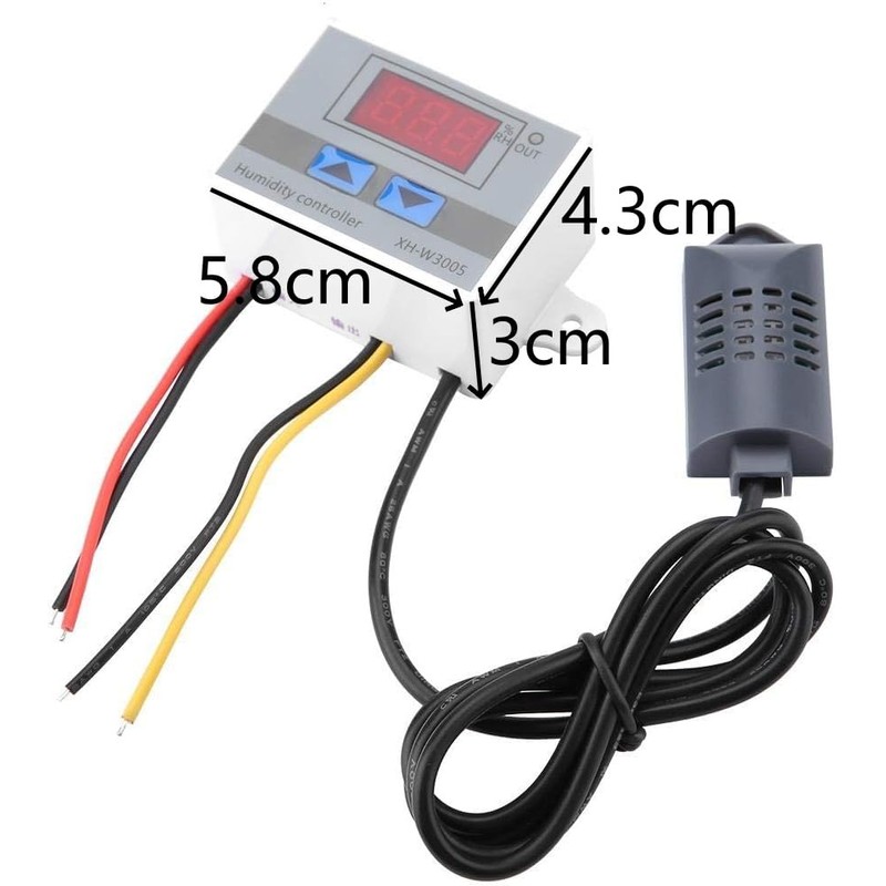 Fafeicy 220V XH-W3005 Digital Hygrometer Switch Controller Humidity Sensor, 0~99%