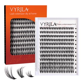 VYRILA Lash Cluster 240pcs Individual Lashes,8-16mm Diy Lash Extension,D Curl Lash Clusters Wispy,3D Natural Lash Clusters Look Like Eyelash Extension DIY at Home (Orange 30P-D-8-16mix)