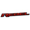 1pc OEM 13 Inches Rebel Tailgate Emblem Badge 3D Nameplate Compatible with 1500 2500 3500 (Black Red)