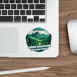 Green Mountain National Forest Vermont Sticker Travel Outdoors Decal Vinyl Small Waterproof for Water Bottle Mug Passport Book Scrapbook Notebook Laptop Tumbler Skateboard 4" ID44990