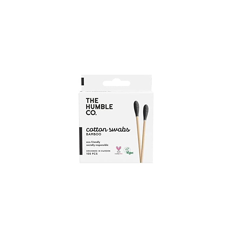 HUMBLE NATURAL COTTON SWABS - BLACK