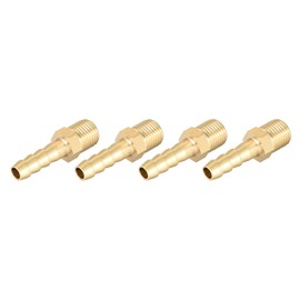 METALLIXITY Brass Hose Barb Fitting (M10-1 Male x 6mm Barbed) 2pcs, Hose Pipe Connector - for Fuel Air Water Oil Gas