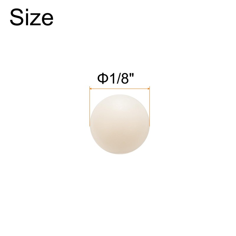 sourcing map 100pcs Nylon Bearing Balls 1/8" 3.175mm Solid Plastic