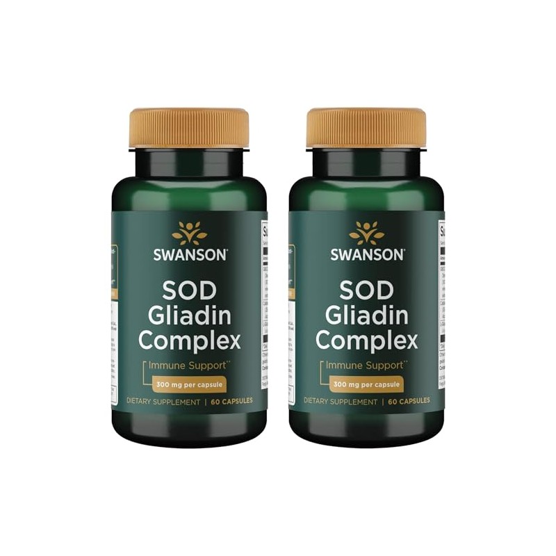 Swanson Sod Gliadin Complex 300 mg 60 Caps (2 Pack)