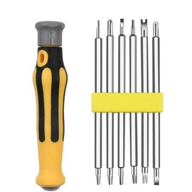 CNLW 7-Piece 6-In-One Magnetic Multi-Function Household Disassembled Screwdriver Set (Phillips, Flat, Torx, Hex, Square, Tri-Wing)