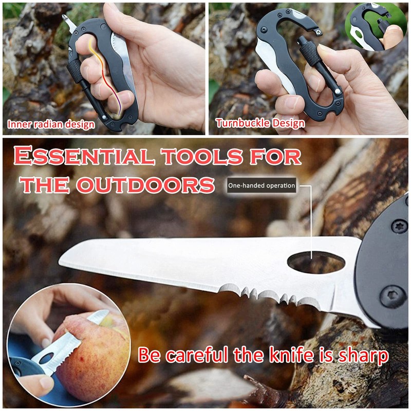 Carabiner Keyring Carabiner Hook Heavy Duty Mini Multitool Climbing Equipment