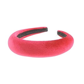Womens Luxury Bump Padded Puffy Velvet Headband Winter Evening Wedding Party Birthday Bridal Christmas Birthday Bridesmaid Alice Band Hair Accessories Hairband, Gift Idea (Red, Bump)