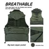 M2C Mens Hooded Mesh Multiple Pockets Traveling Vest 2XL Army