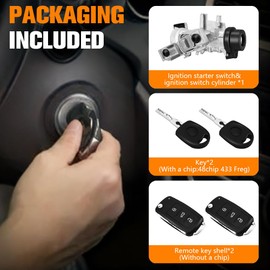 Ignition Switch Lock Cylinder & Key FIT 2006–2018 Jetta • 2004–2011 Golf/EOS • 2006–2009 Rabbit • 2008–2011 Tiguan – Replaces 1K0905851B 1K0905841 1K0905865